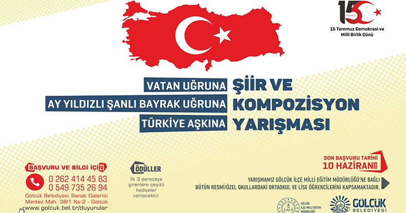 Gölcüklü öğrenciler 15 Temmuz destanını Şiir ve Kompozisyonla anlatacaklar