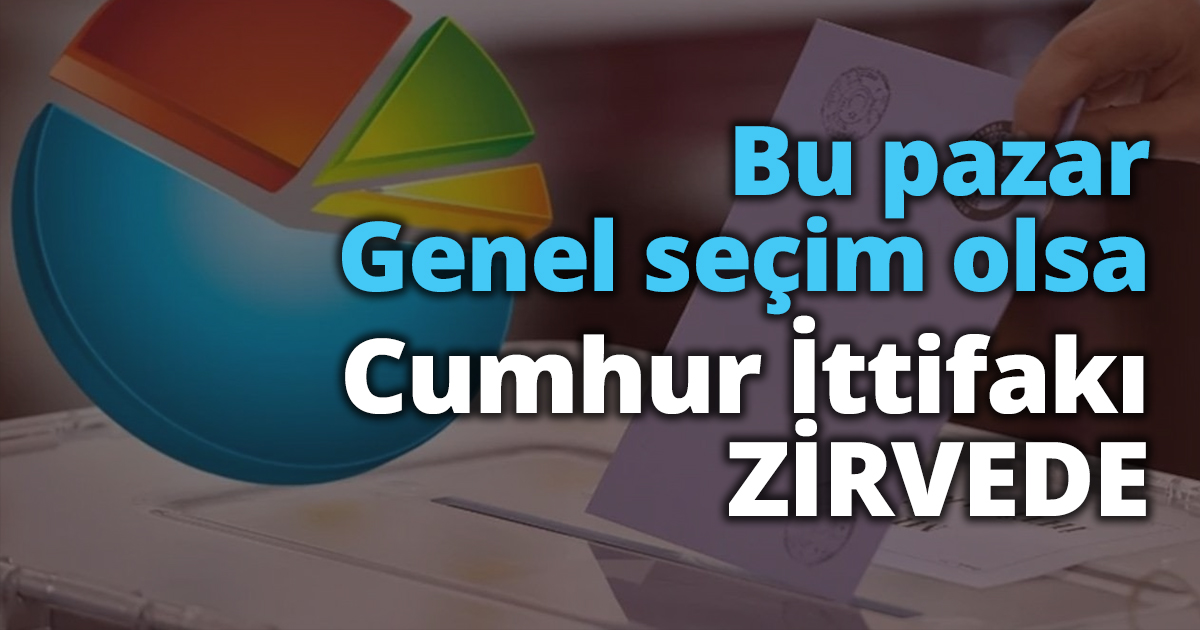 Bu pazar genel seçim olsa Cumhur İttifakı Zirvede