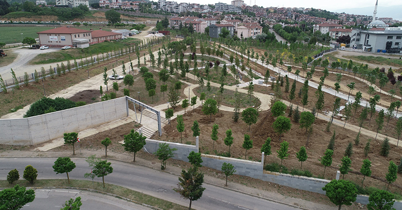 Enkaz döküm sahası yemyeşil alana dönüştü