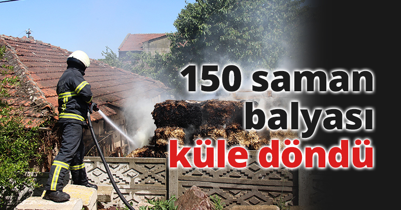 150 saman balyası küle döndü