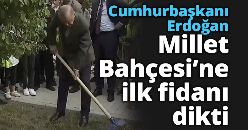 Cumhurbaşkanı Erdoğan Millet Bahçesi’ne ilk fidanı dikti