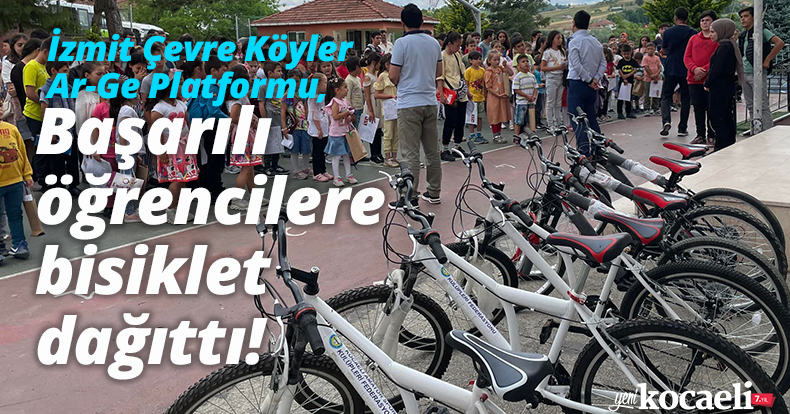 İzmit Çevre Köyler Ar-Ge Platformu, başarılı öğrencilere bisiklet dağıttı