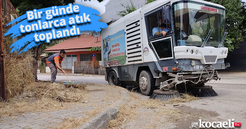 Bir günde tonlarca atık toplandı