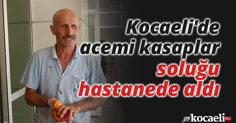 Kocaeli'de acemi kasaplar soluğu hastanede aldı