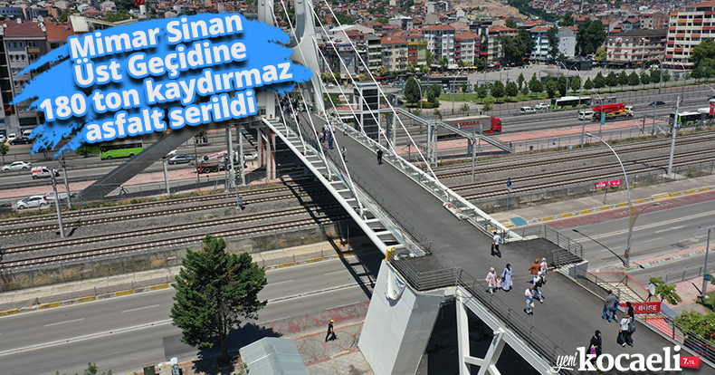 Mimar Sinan Üst Geçidine 180 ton kaydırmaz asfalt serildi