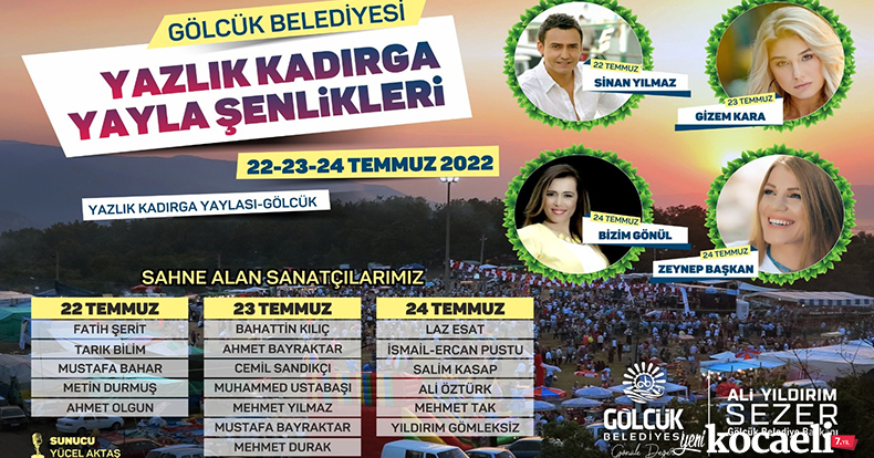 Gölcük Belediyesi Yazlık Kadırga Şenlikleri  22-23-24 Temmuz'da