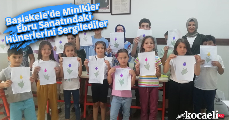 Başiskele’de Minikler Ebru Sanatındaki Hünerlerini Sergilediler