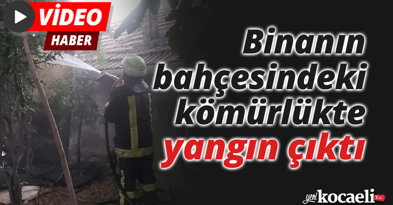 Binanın bahçesindeki kömürlükte yangın çıktı