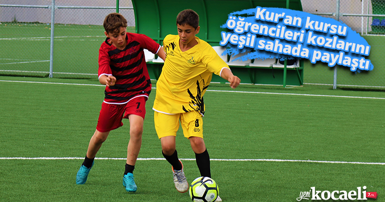 Kur’an kursu öğrencileri kozlarını yeşil sahada paylaştı