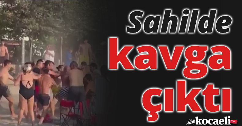 Sahilde kavga çıktı, o anlar kamerada