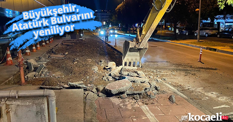 Büyükşehir, Atatürk Bulvarını yeniliyor