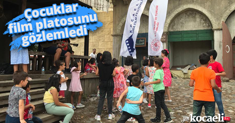 Çocuklar film platosunu gözlemledi