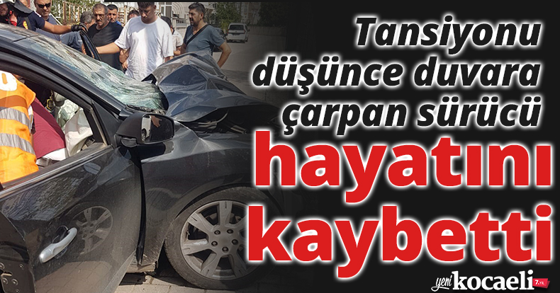 Tansiyonu düşünce duvara çarpan sürücü hayatını kaybetti