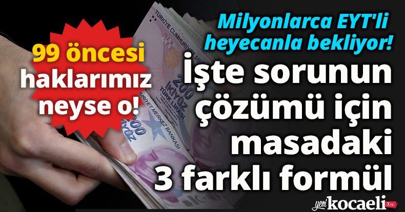 İşte sorunun çözümü için masadaki 3 farklı formül