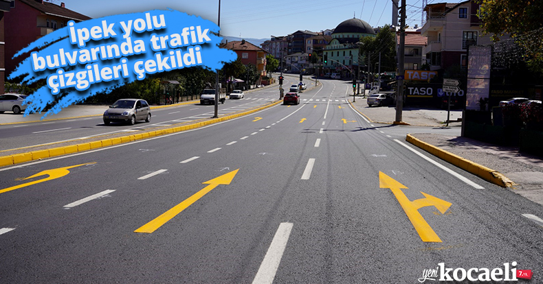 İpek yolu bulvarında trafik çizgileri çekildi