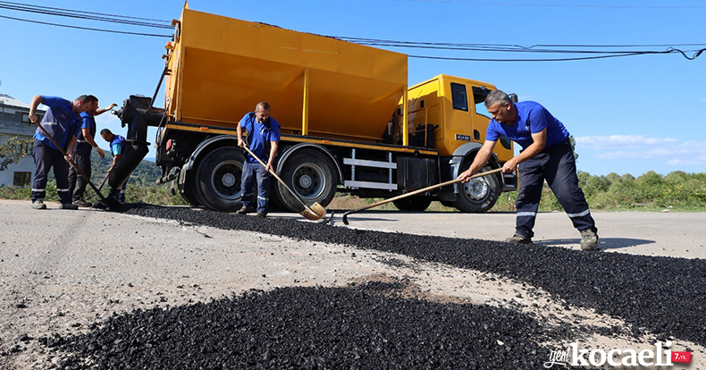 Başiskele'nin yolları sıcak asfaltla konfor kazanıyor