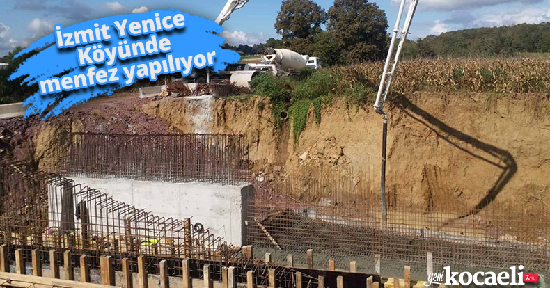 İzmit Yenice Köyünde menfez yapılıyor