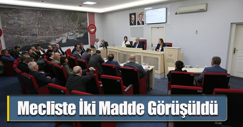 Mecliste İki Madde Görüşüldü