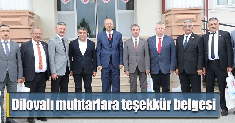Dilovalı muhtarlara teşekkür belgesi  