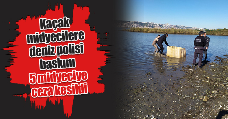 Kaçak midyecilere deniz polisi baskını: 5 midyeciye ceza kesildi