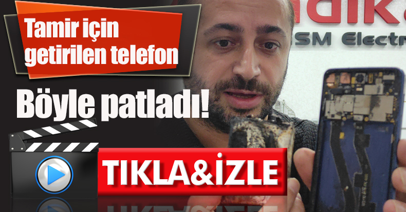 Tamir için getirilen telefon böyle patladı, o anlar kamerada