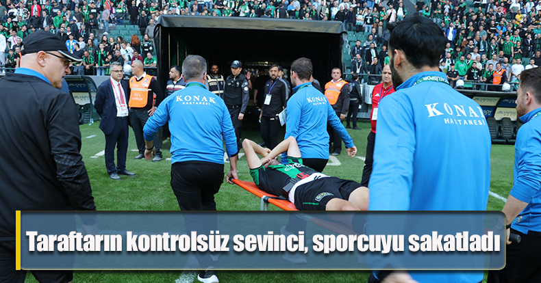 Taraftarın kontrolsüz sevinci, sporcuyu sakatladı