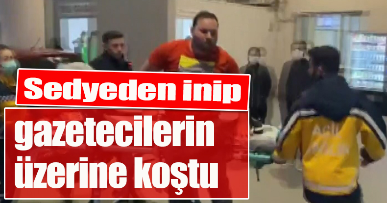 Sedyeden inip gazetecilerin üzerine koştu