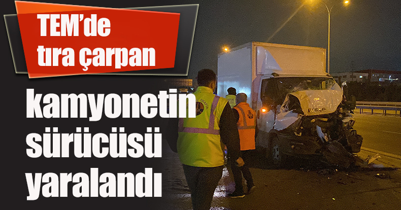  TEM’de tıra çarpan kamyonetin sürücüsü yaralandı