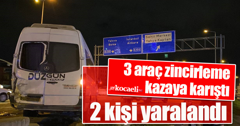 İki servis minibüsü ve otomobil çarpıştı: 2 yaralı
