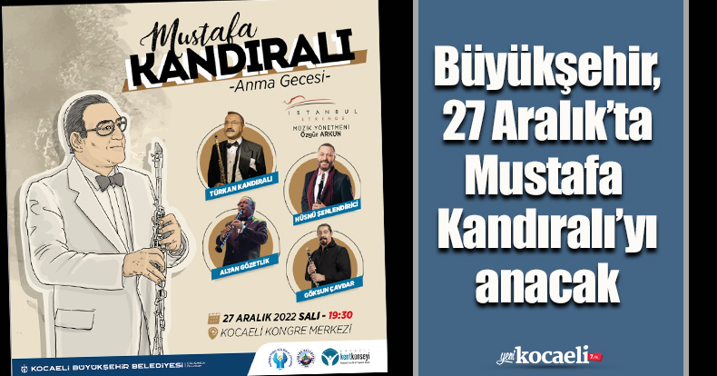 Büyükşehir, 27 Aralık’ta Mustafa Kandıralı’yı anacak