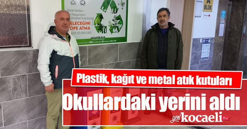 Plastik, kağıt ve metal atık kutuları okullardaki yerini aldı