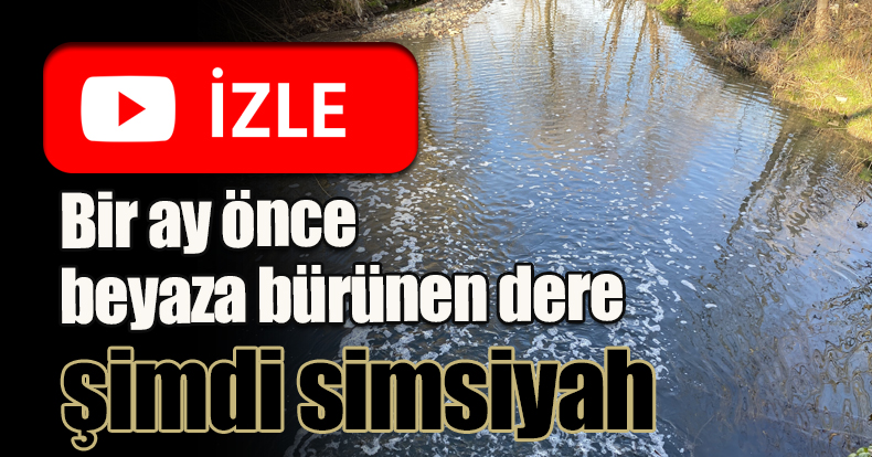 Bir ay önce beyaza bürünen dere şimdi simsiyah