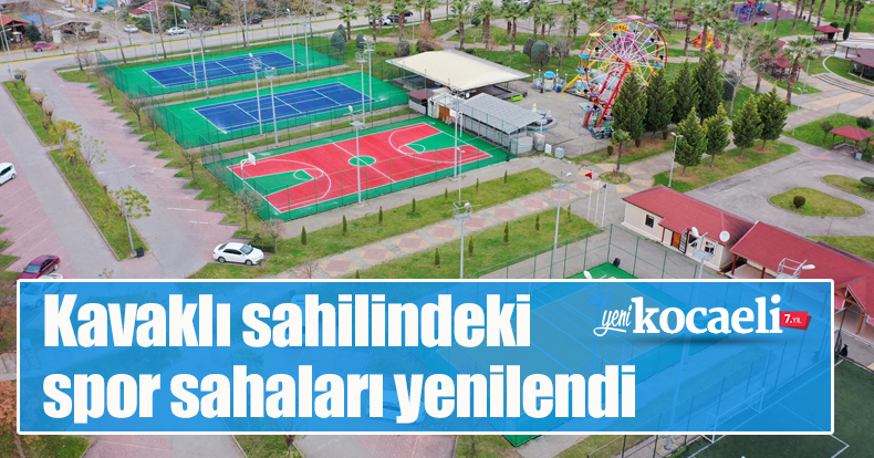 Kavaklı sahilindeki spor sahaları yenilendi