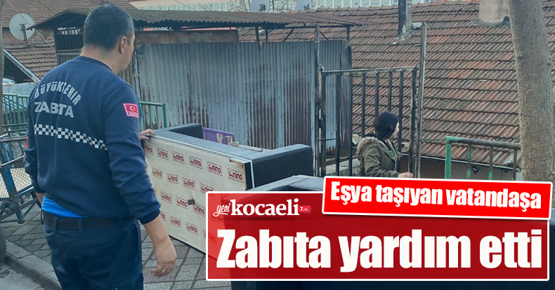 Eşya taşıyan vatandaşa Zabıta yardım etti