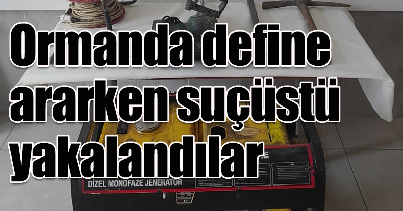 Ormanda define ararken jandarmaya suçüstü yakalandılar