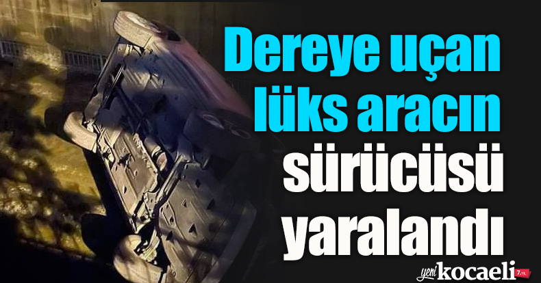 Dereye uçan lüks aracın sürücüsü yaralandı