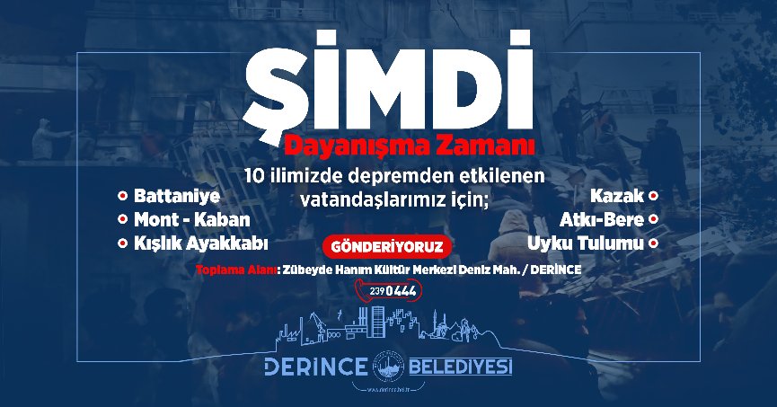 Derince’de Deprem Bölgesi İçin Seferberlik