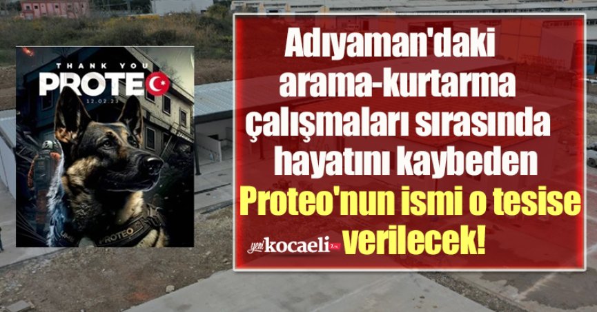 Adıyaman'daki arama-kurtarma çalışmaları sırasında hayatını kaybeden  Proteo'nun ismi o tesise verilecek!