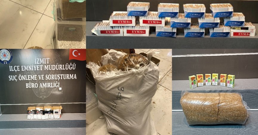 Kocaeli'de 7 bin 240 bandrolsüz makaron ele geçirildi