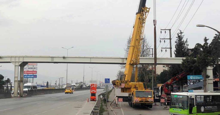 Çenesuyu üstgeçidinin köprü montajı yapıldı