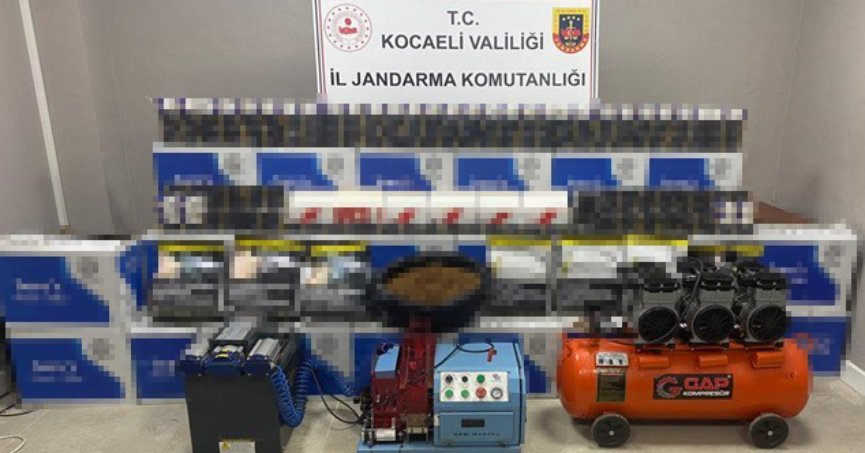 Kocaeli'de 450 bin TL değerinde kaçak sigara malzemesi ele geçirildi