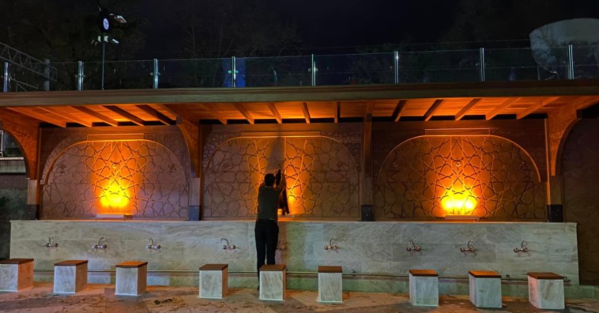  Tarihi Sümer Camii’nin dokusuna uygun şadırvan