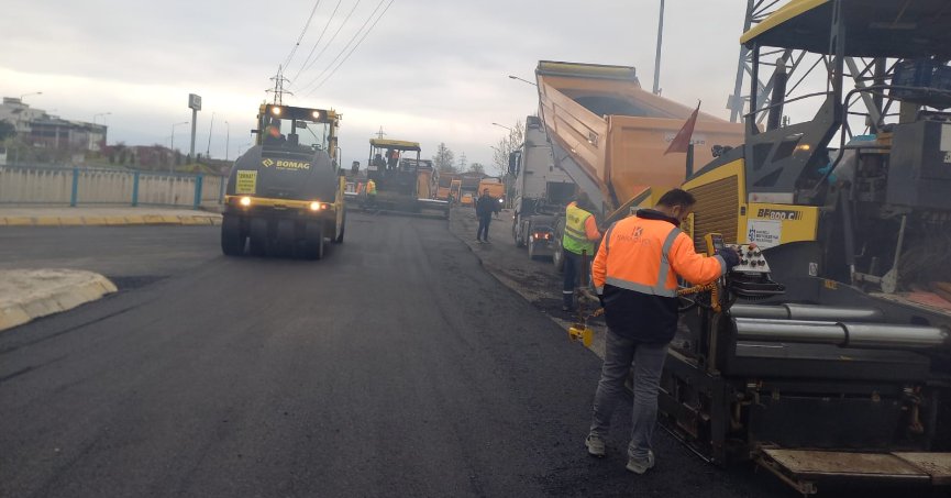 Gölcük fabrikalar bölgesinde asfalt seferberliği