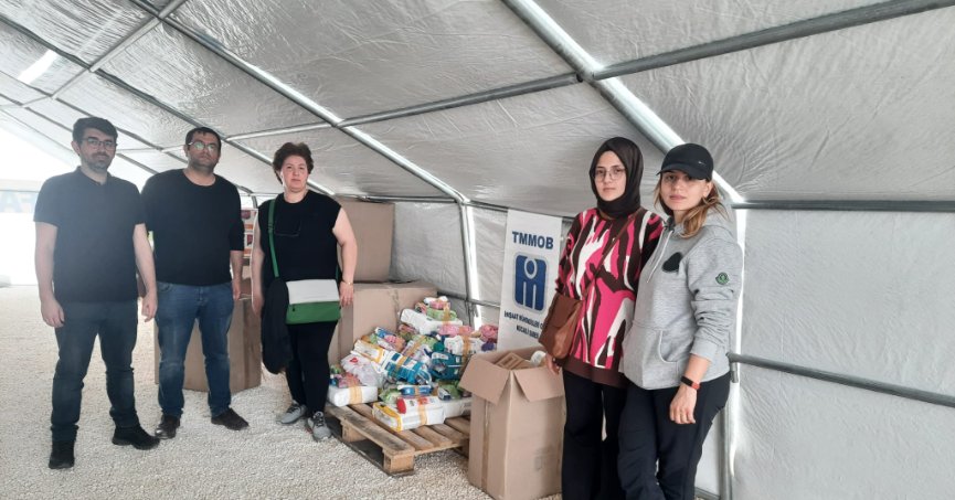İMO Kocaeli Kadın Komisyonu’nun yardım malzemeleri deprem bölgesine ulaştı