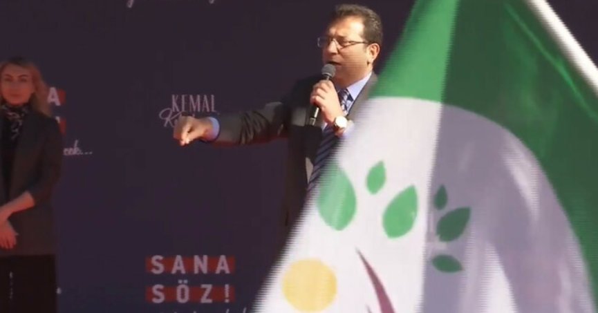 Kılıçdaroğlu'nun Van mitinginde HDP bayrakları açıldı