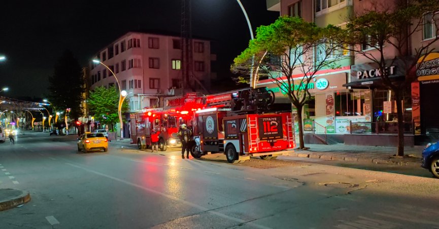 İş yerinde kombiden yangın çıktı