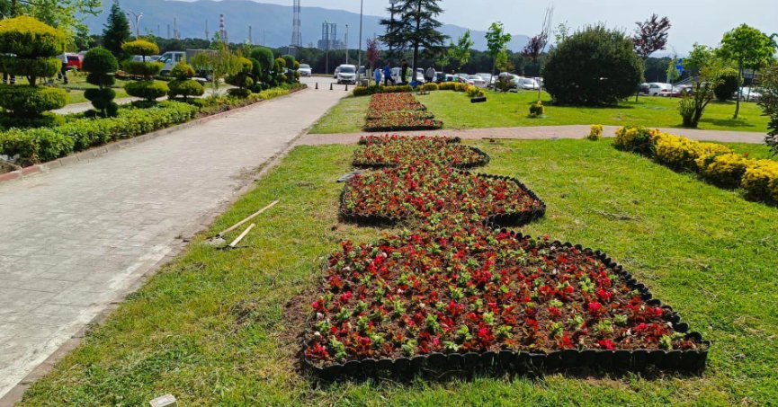 Kamu alanları rengarenk oldu