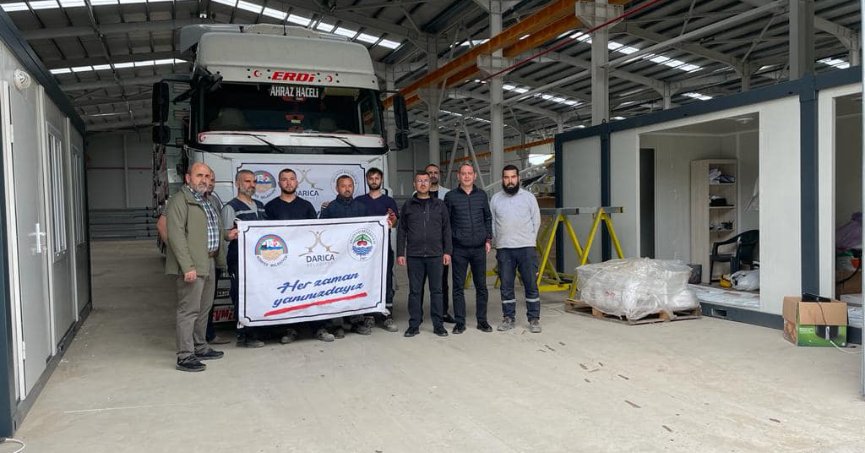 Konteynerler deprem bölgesine gönderildi