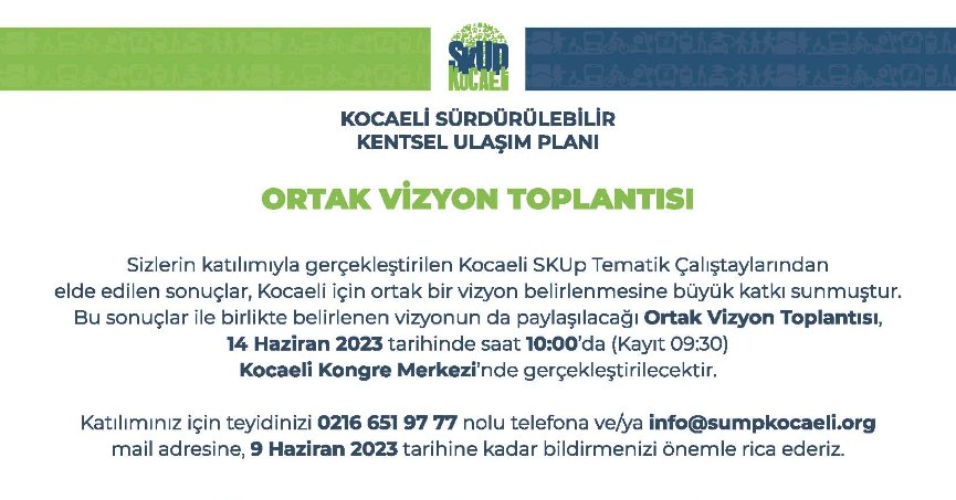 SKUP Ortak Vizyon Toplantısı yapılacak