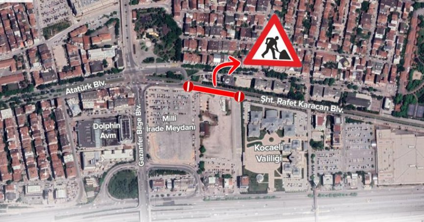 İzmit'te alt yapı çalışması nedeniyle güzergah değişikliği yapılacak!